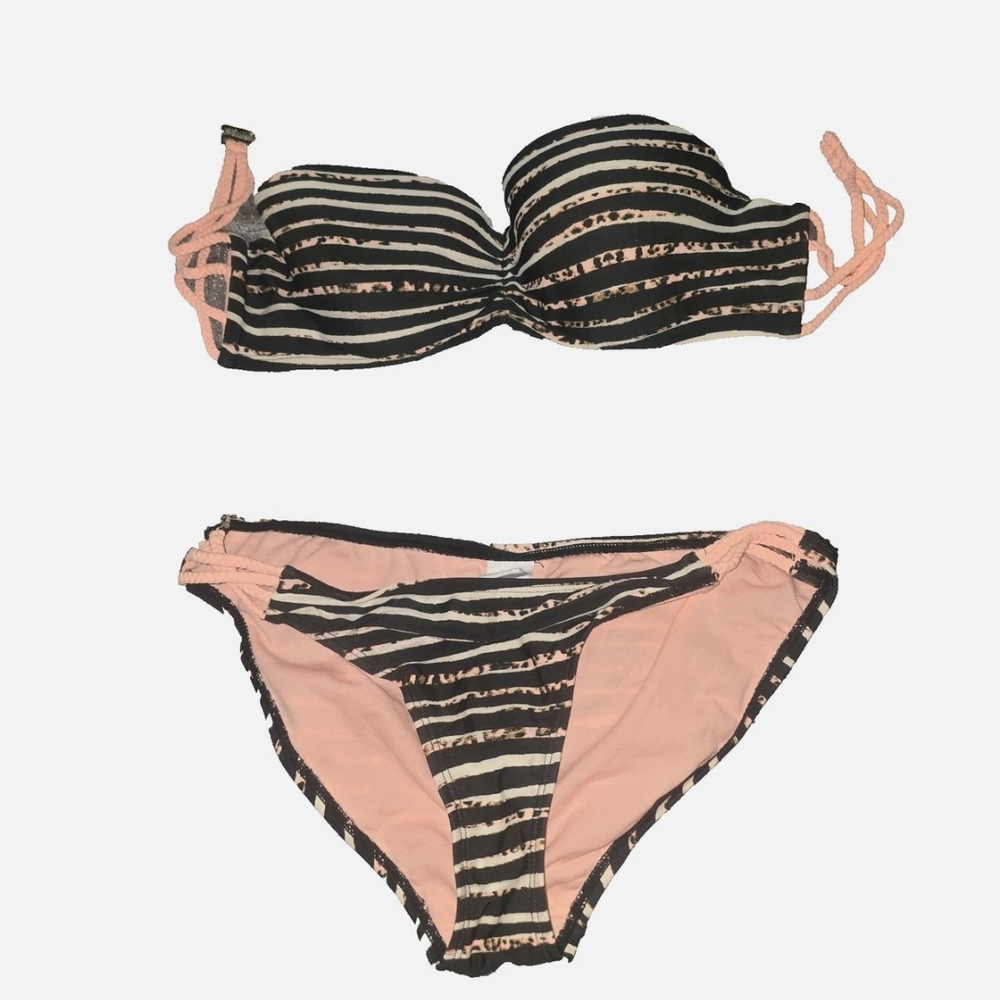 Candies Black, White, and Peach Swim Suit Size L